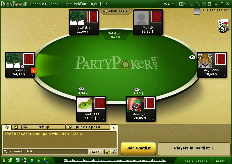 Party Poker screenshot 2