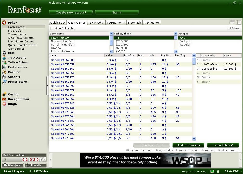 Party Poker screenshot 3